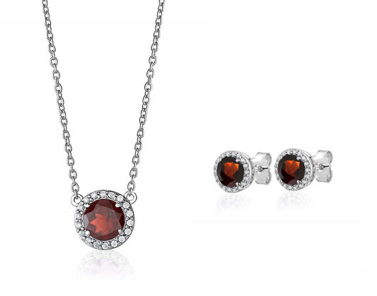 Larus Classic Garnet Earrings & Pendant