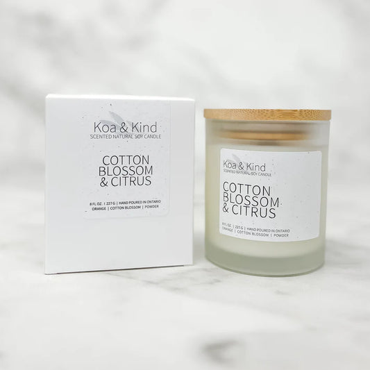 Cotton Blossom & Citrus Scented Soy Candle