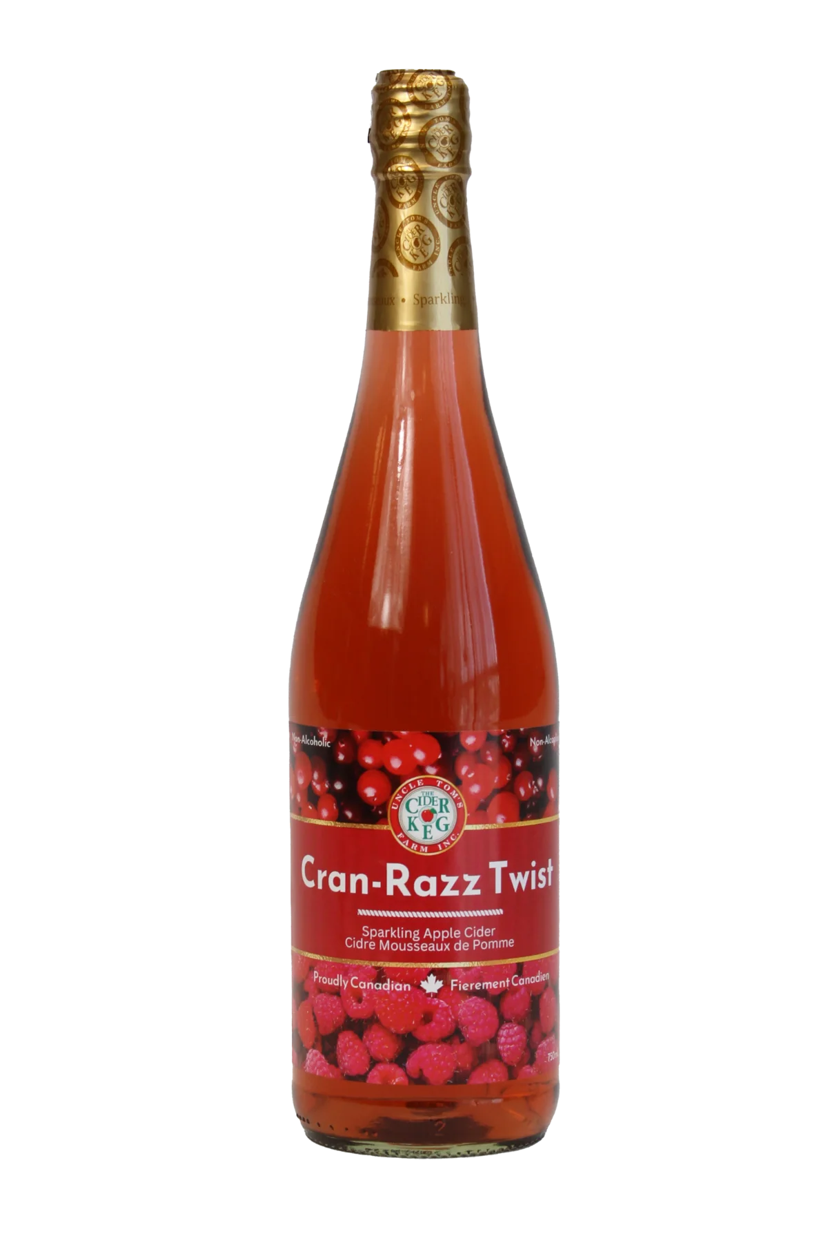 Non-Alcoholic Cran-Razz Twist Sparkling Cider