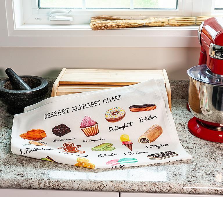 Desserts Alphabet Kitchen Towel