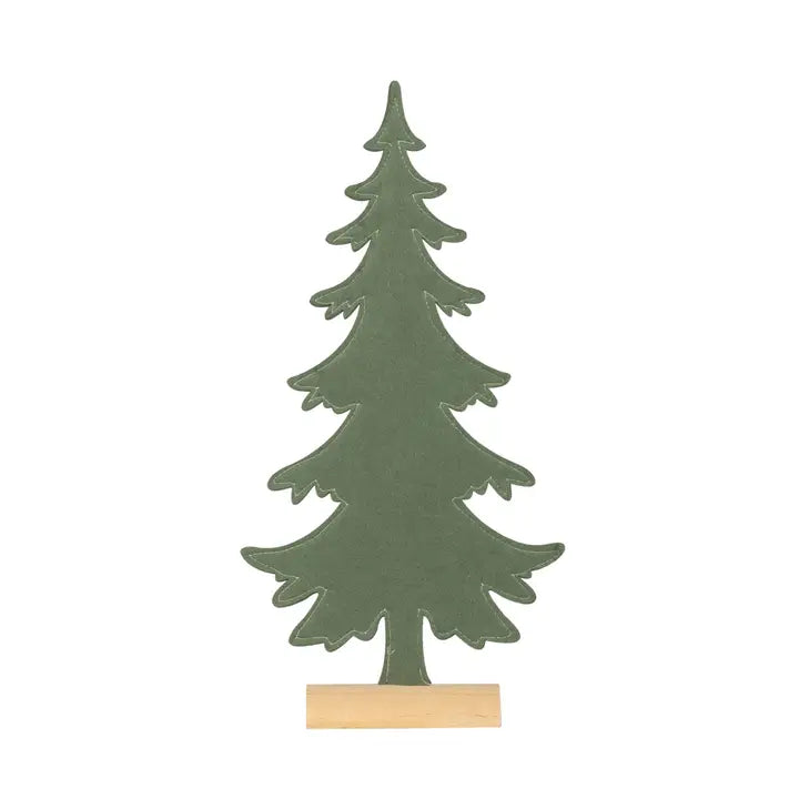 Green decorative Christmas tree on a white background