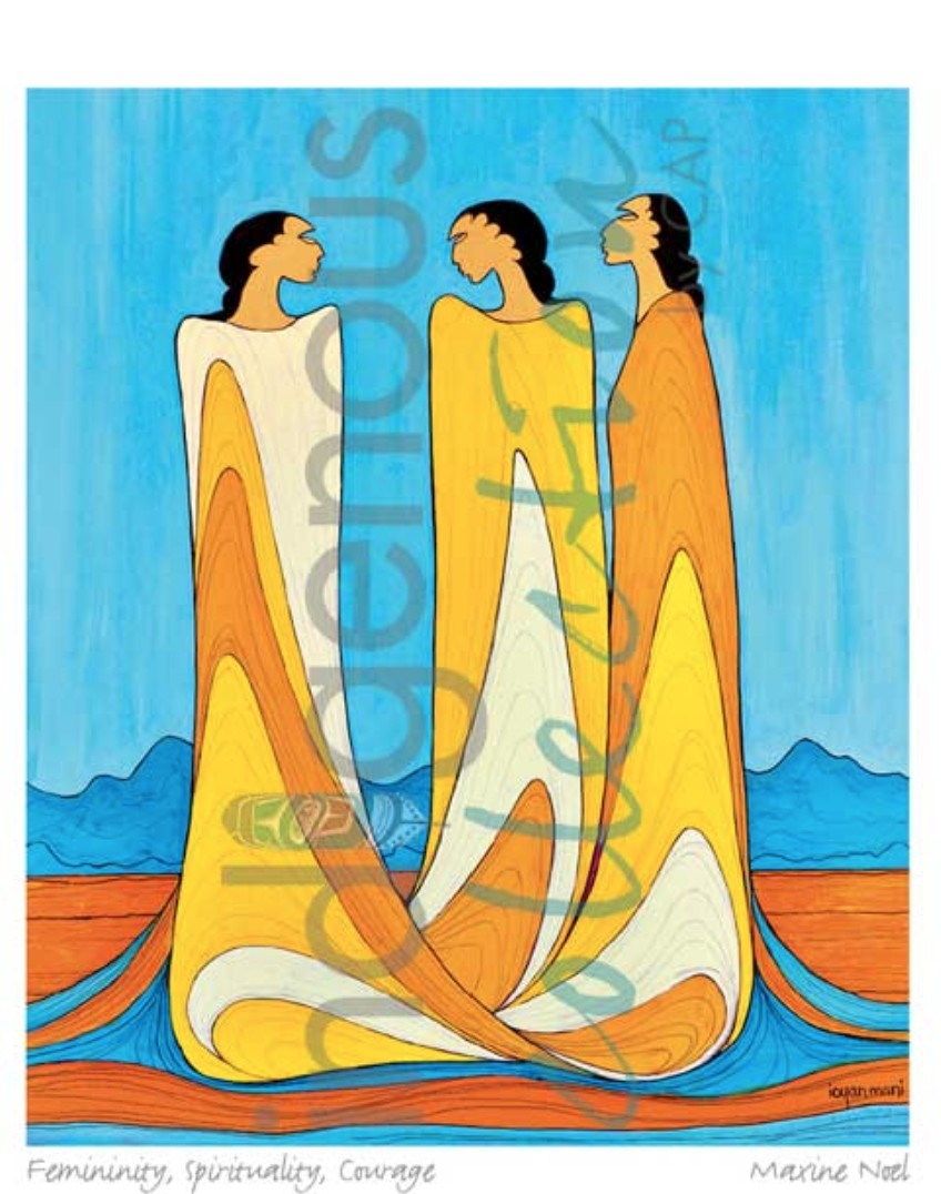 Femininity, Spirituality, Courage - Matted and Framed