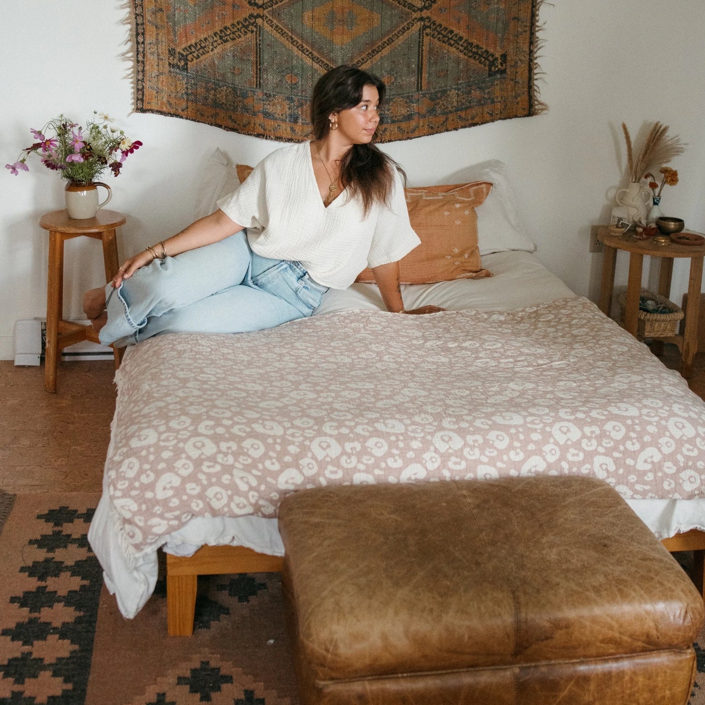 Fleece Lined Throw Vintage Java