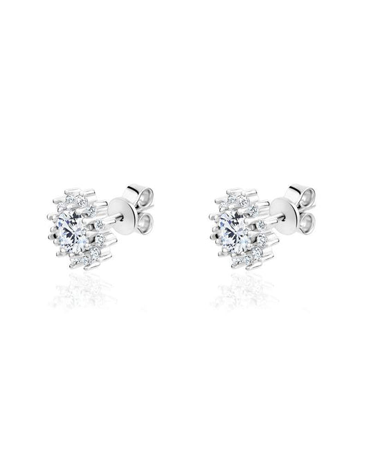 Moissanite Flower Stud Earrings