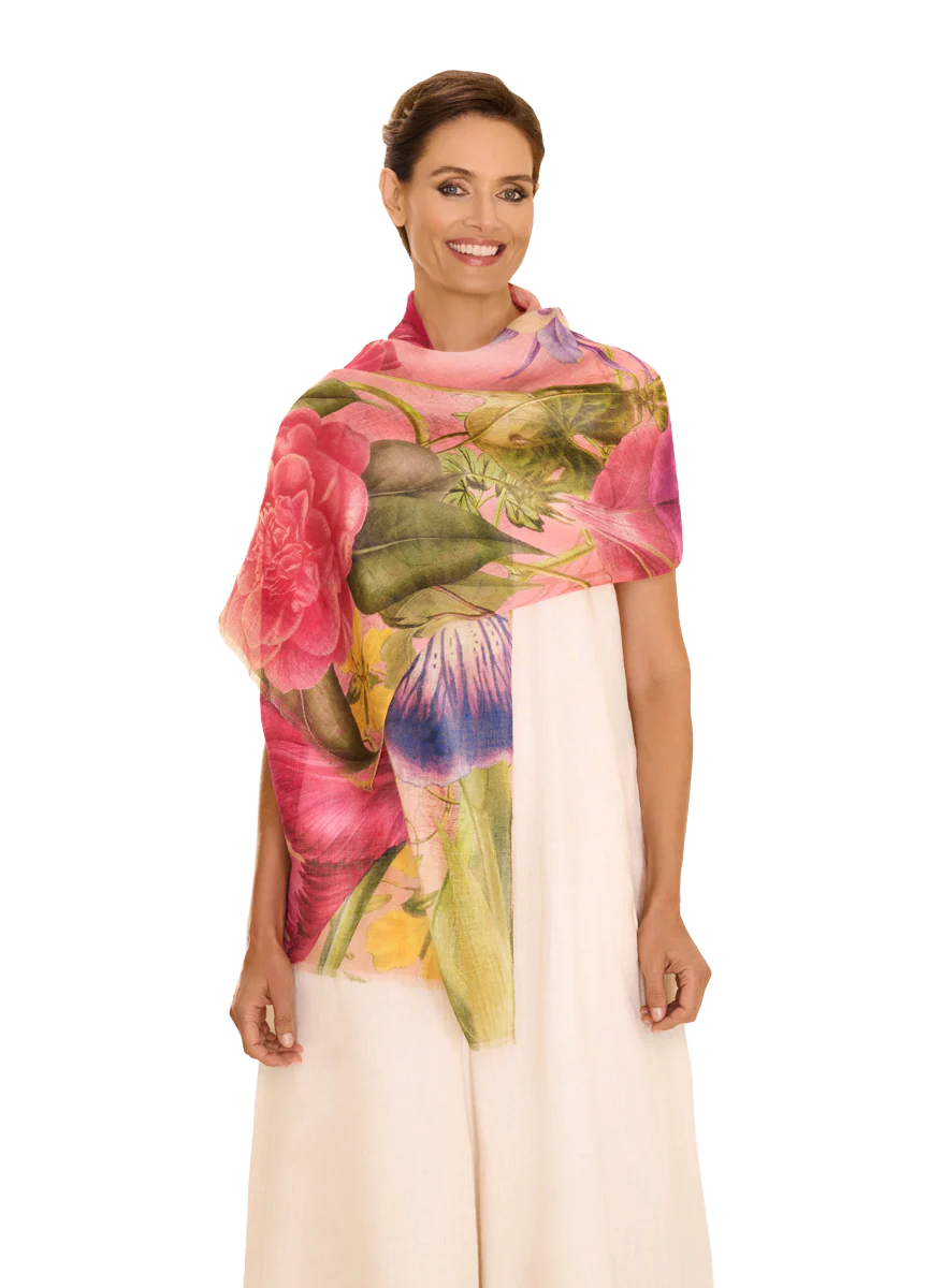 Floral Study Petal Linen & Cotton Scarf