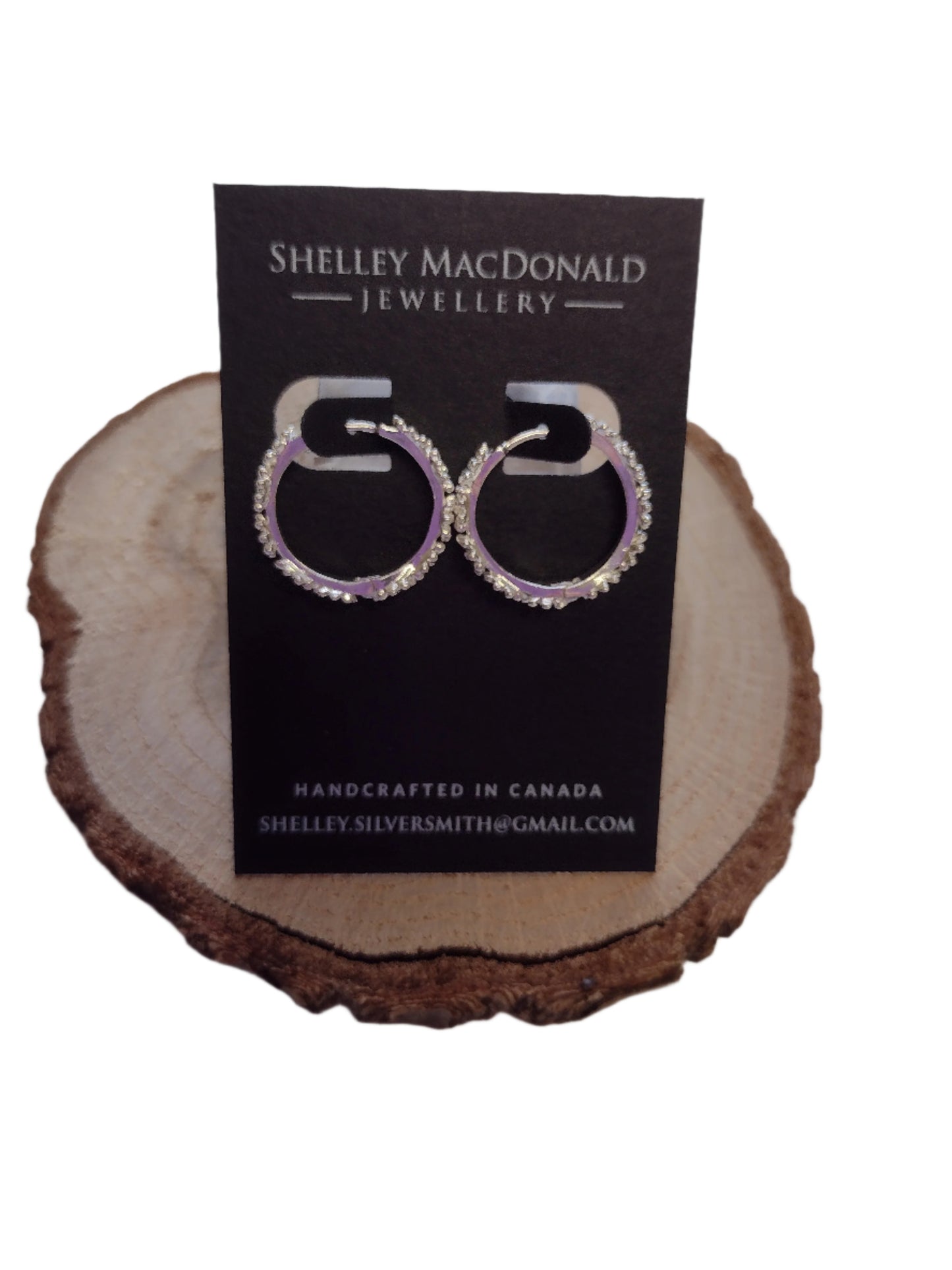 Large Flower Silver Hoops
