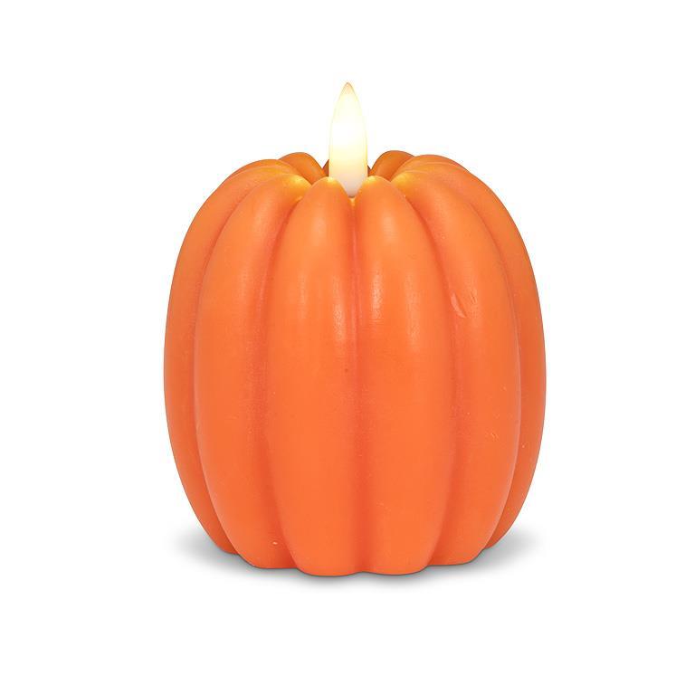 Medium Low Pumpkin LED Candle