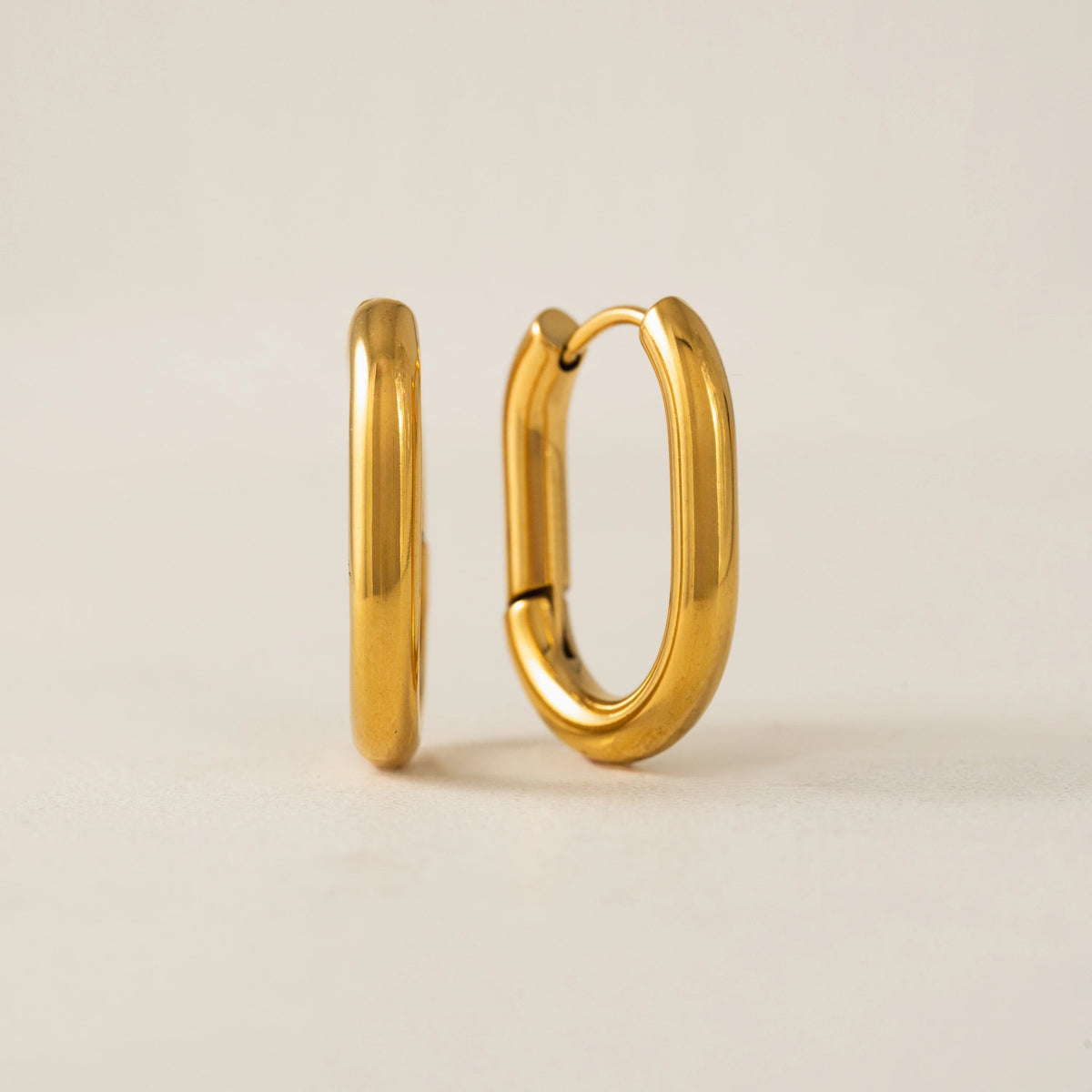 Midi Paperclip Puff Hoop Earrings