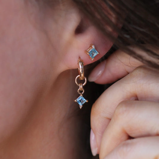 Mini Diana Hoops Swiss Blue Topaz