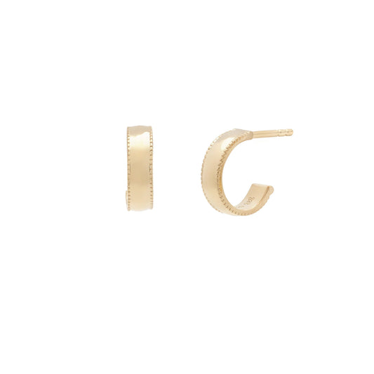 Mini Cigar Hoop Earrings Gold