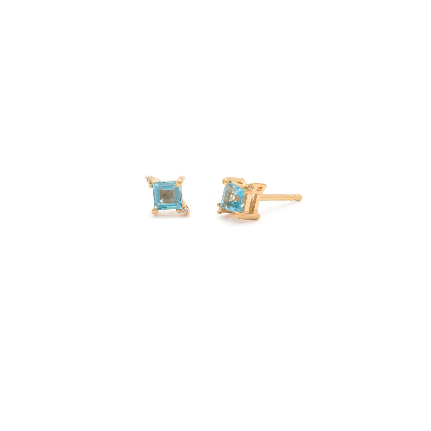 Mini Diana Studs Swiss Blue Topaz
