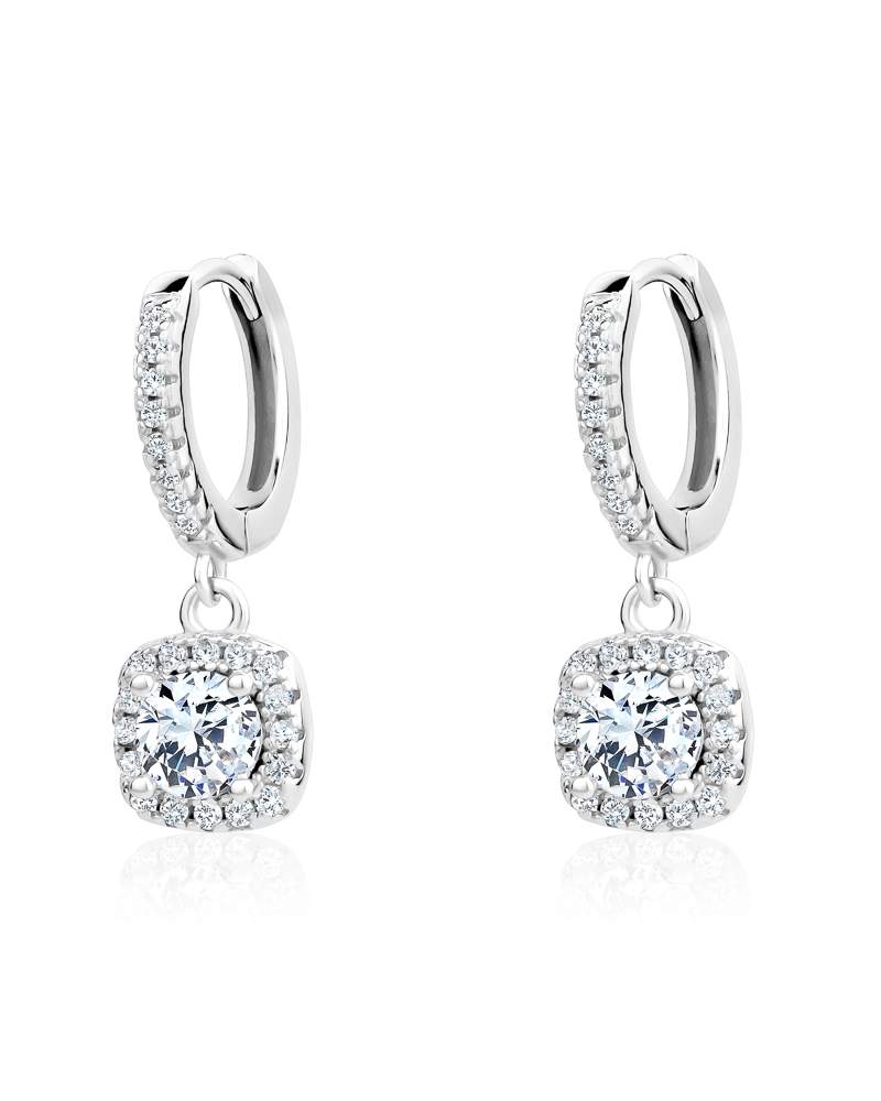 Moissanite Square Dangle Earrings