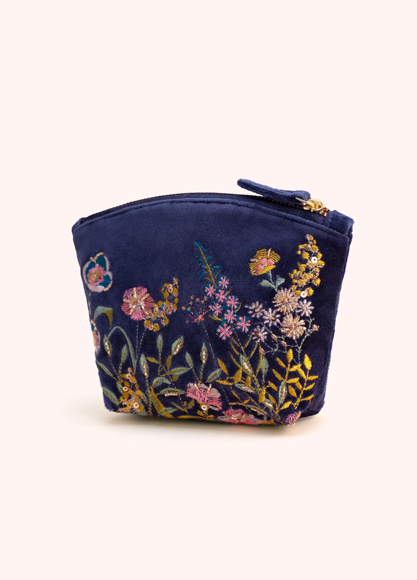 Navy Floral Hedgerow Mini Pouch