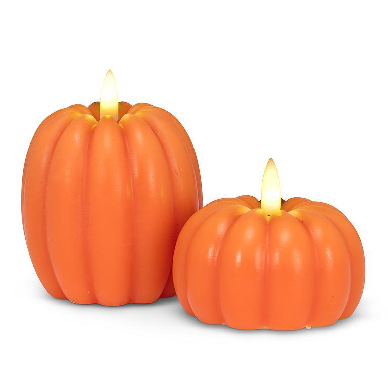 Small Low Pumpkin LED Candle