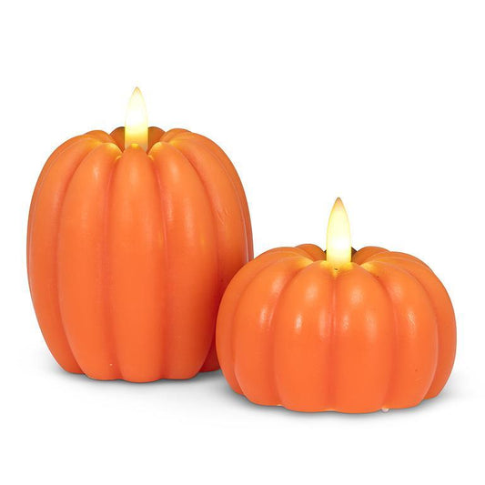 Small Low Pumpkin LED Candle