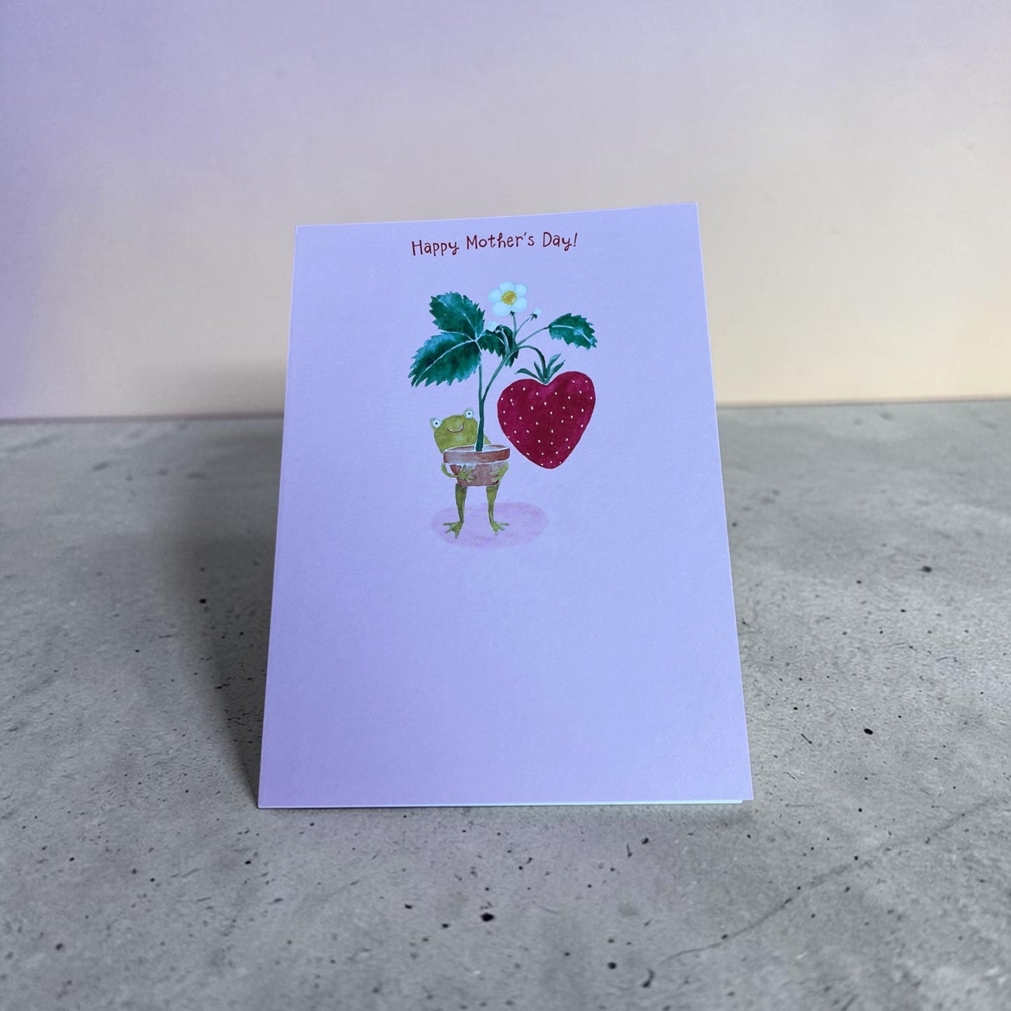 Frog and Strawberry - Mother's Day Card