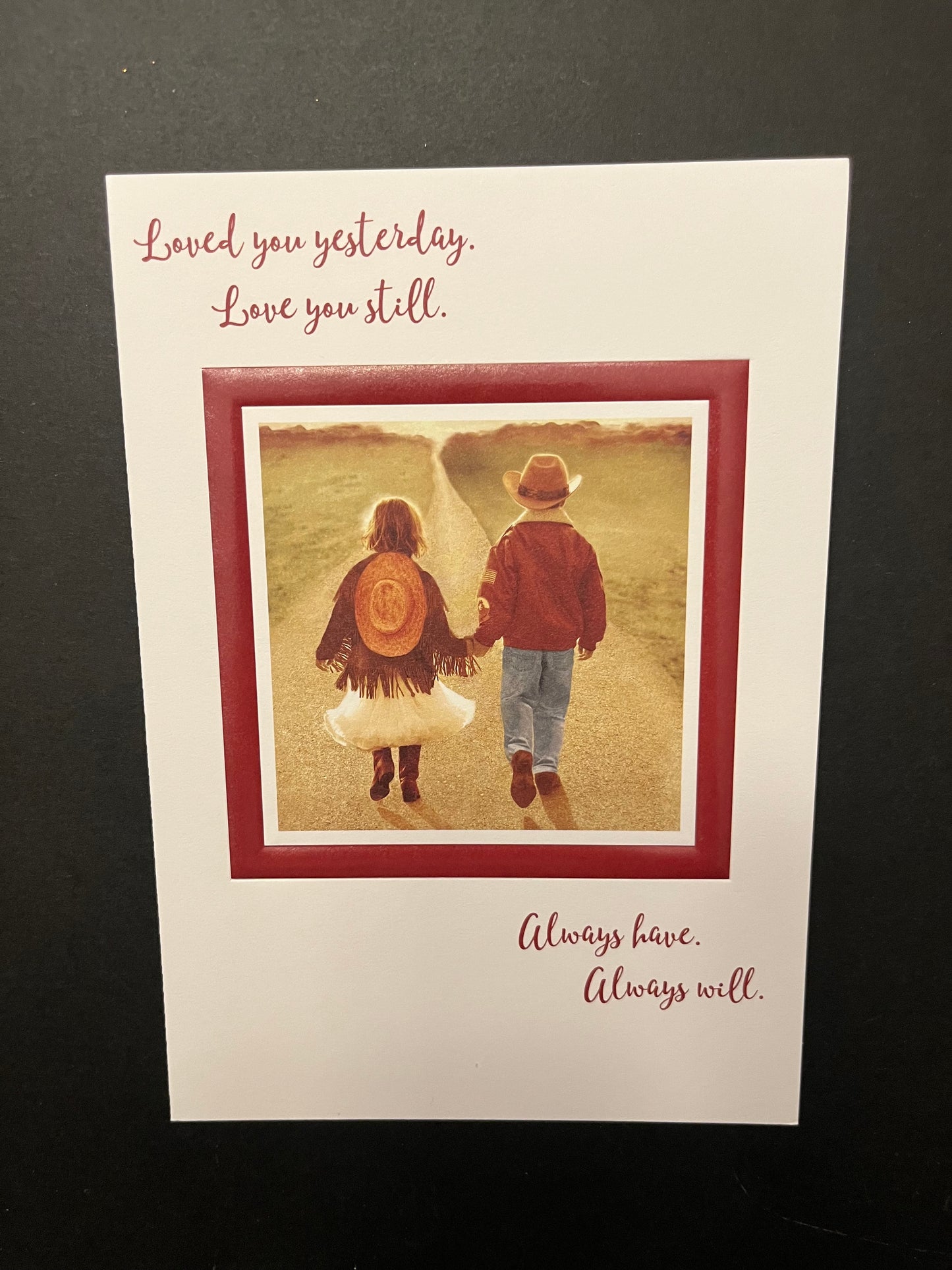 Western Kid Couple Valentine's Greeting Card