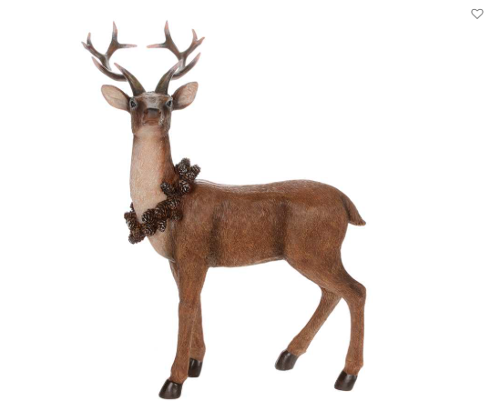 Standing Deer with Wreath