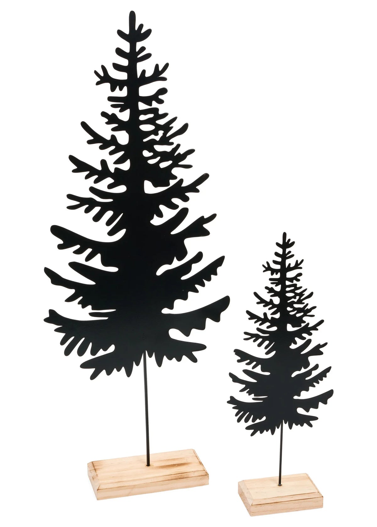 Large Black & Natural Iron and Wood Decorative Tree
