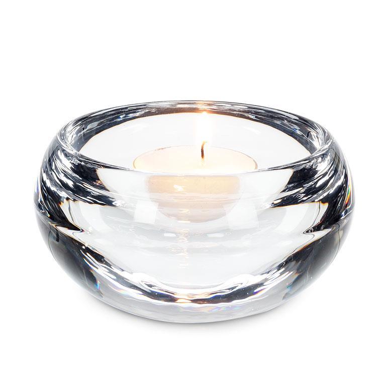 Thick Glass Heavy Base Low Bowl