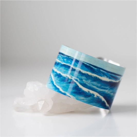 Tidal Waves Statement Cuff 1.5" Aluminum - Canadian Made