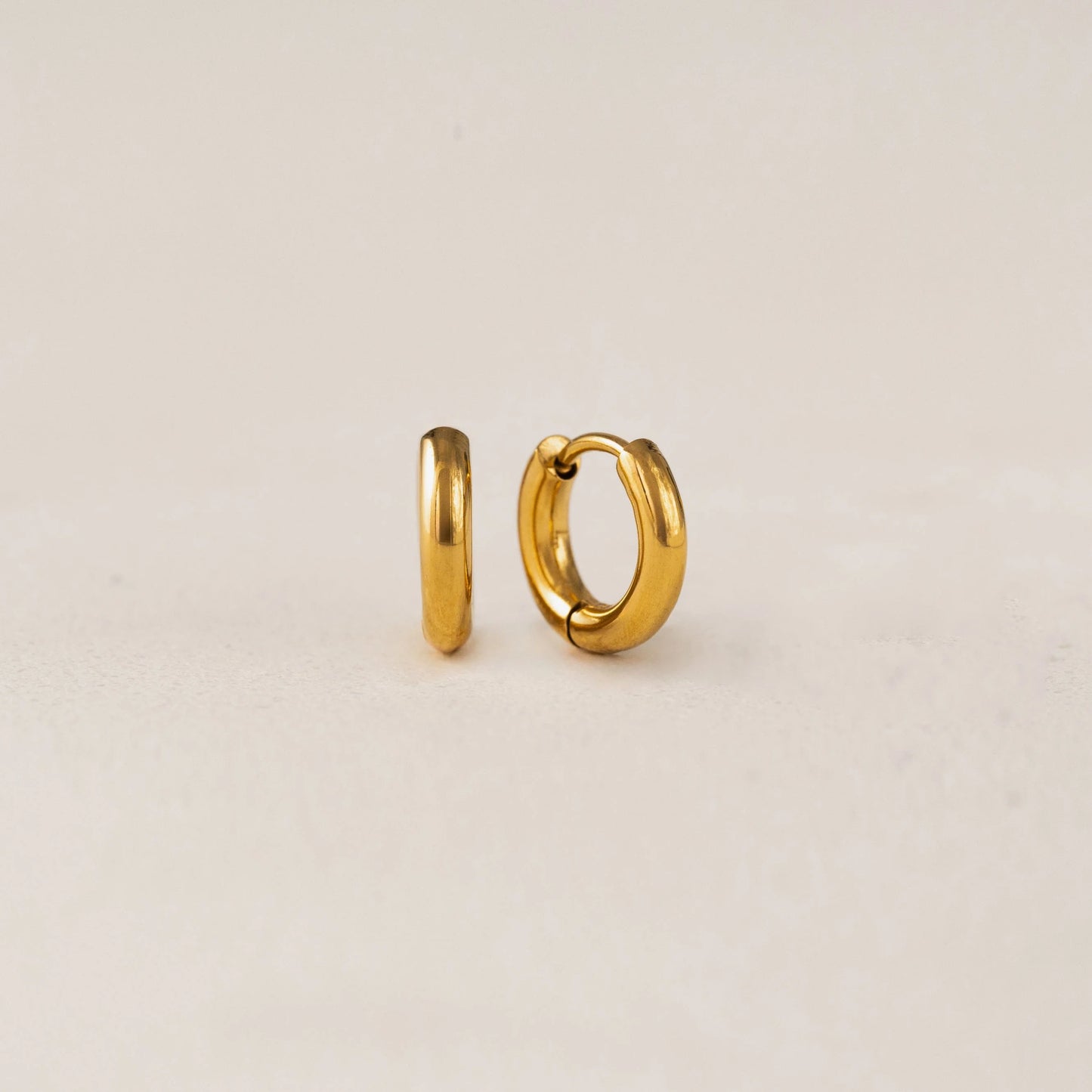 Tube Hoop Earrings Gold
