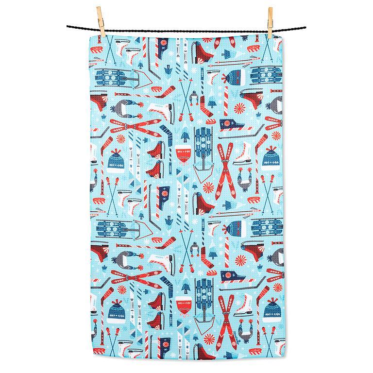 Winter Sports Equipment Kitchen Towel