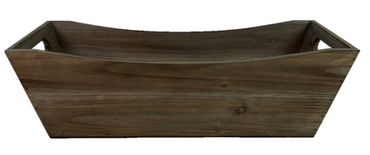 Wood container with side handles