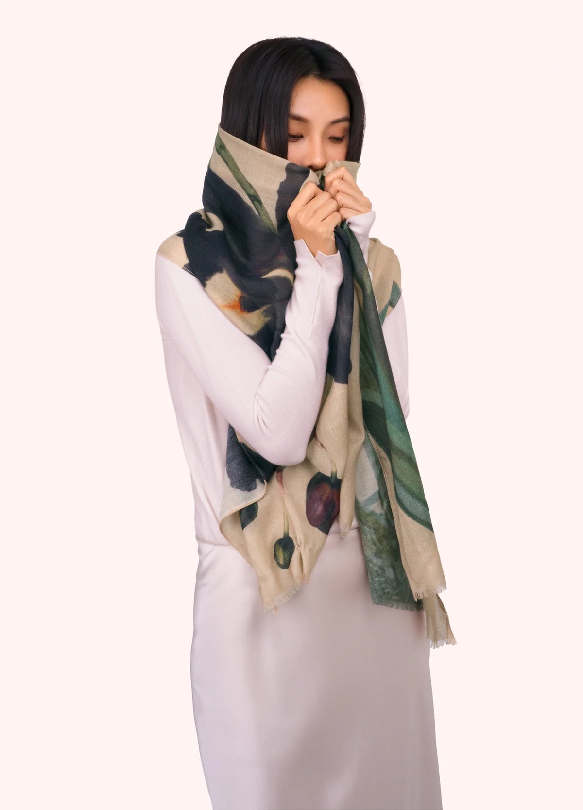 Midnight Orchid Wool Mix Scarf