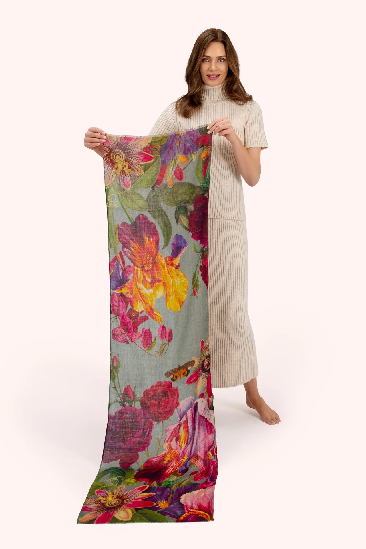 Wool Wrap Scarf Winter Iris, Ice