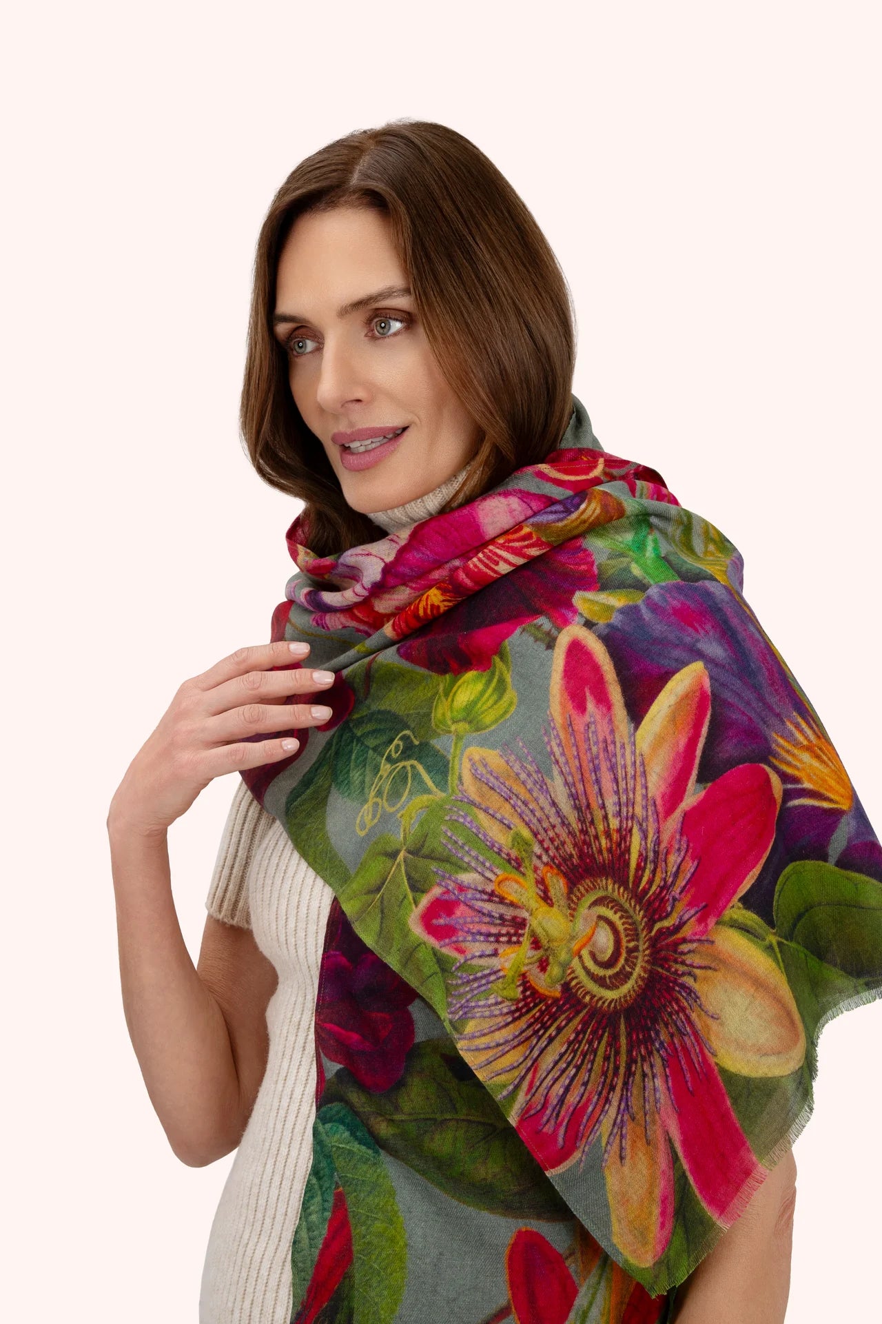 Wool Wrap Scarf Winter Iris, Ice