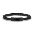 Woven Leather Bracelet (6mm) Black