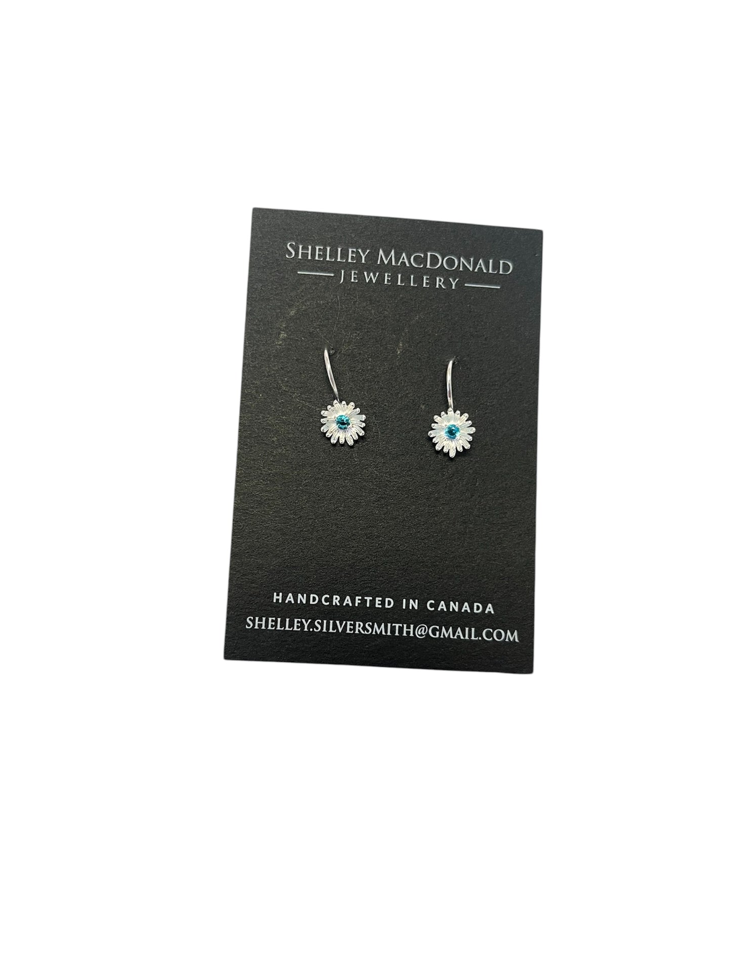 Daisy Dangle Earrings with Crystal