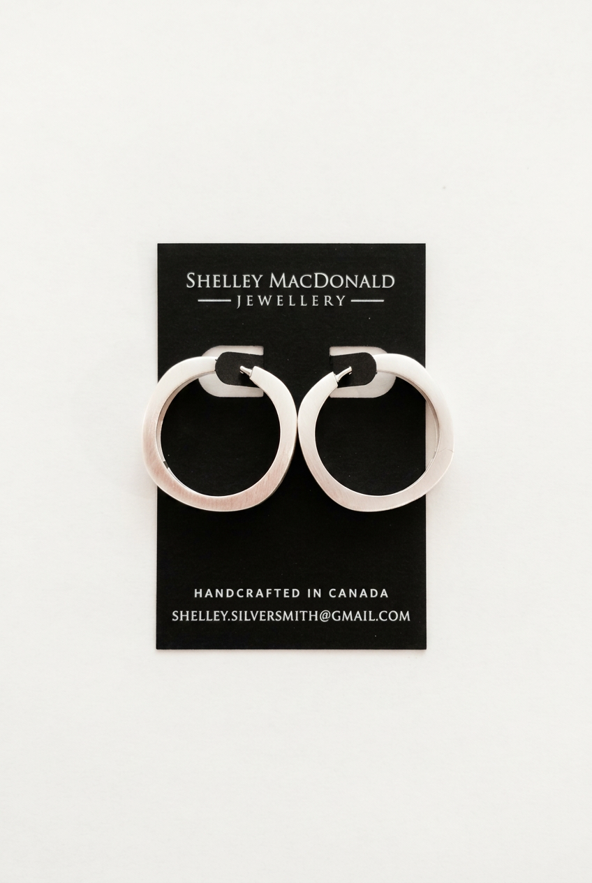Extra Large Square Hoops Silk Texture