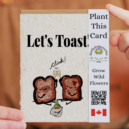 Seeded Paper Congratulations Card - Let's Toast