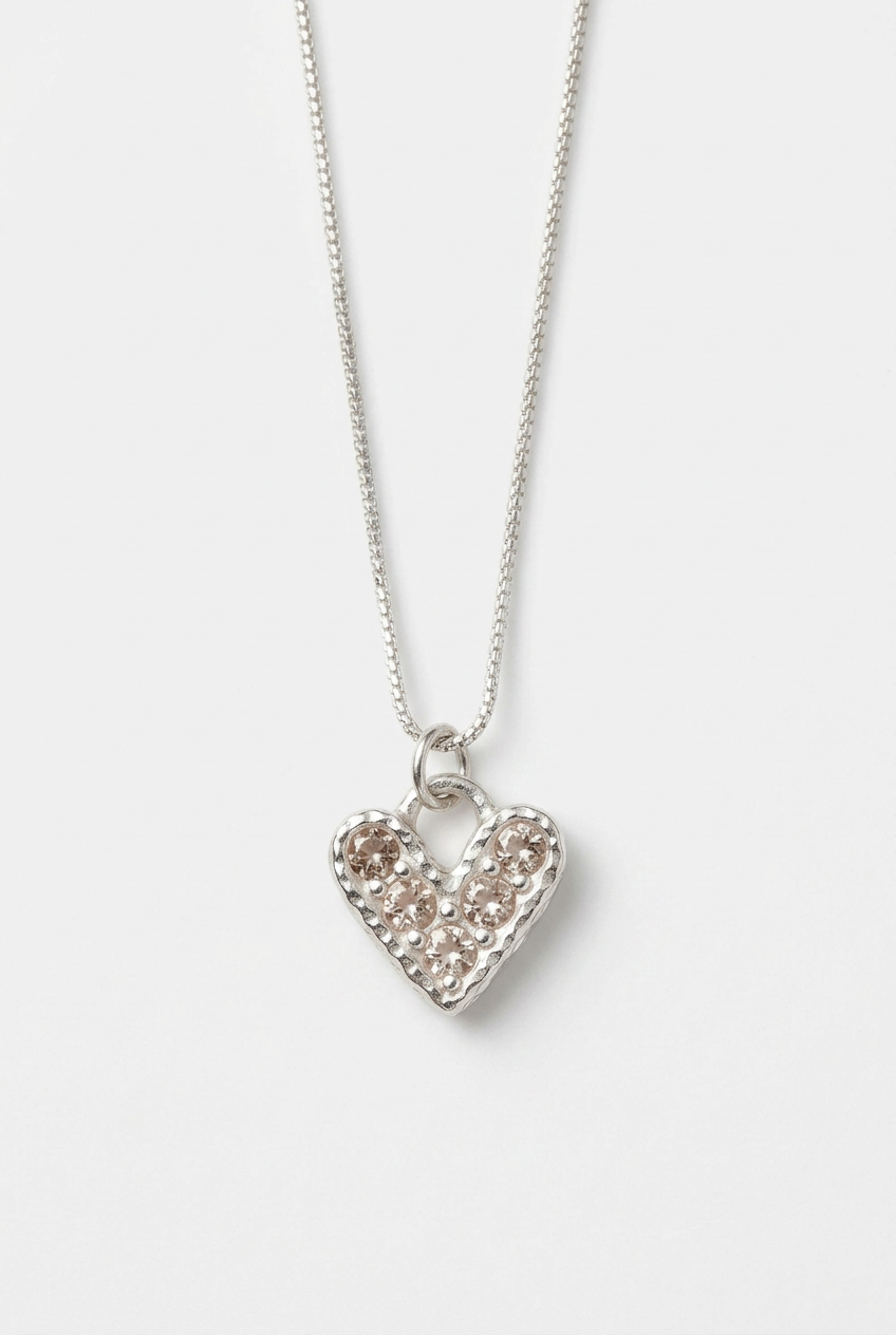 Heart Necklace with 5 Stones
