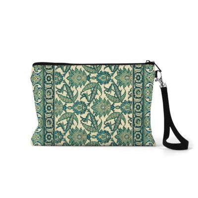 Jade Zippered Linen Pouch