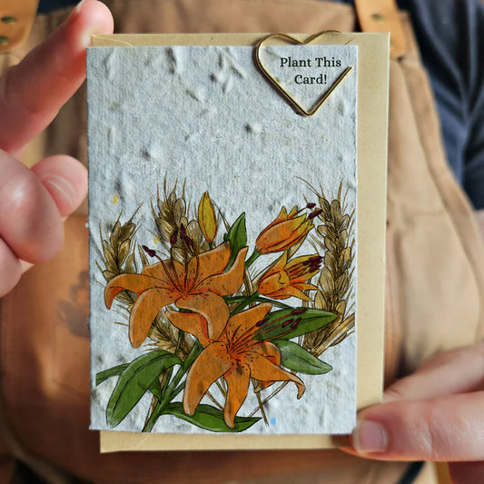 Seeded Paper Mini Card - Wood Lily