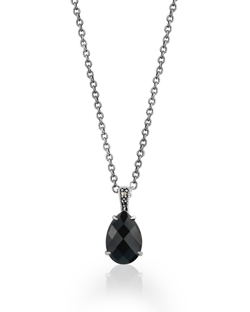 Black Spinel Teardrop Pendant