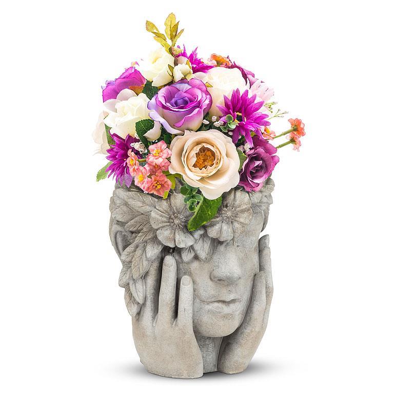 Woman with Flower Halo Planter