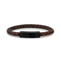 Woven Leather Bracelet (6mm) Brown