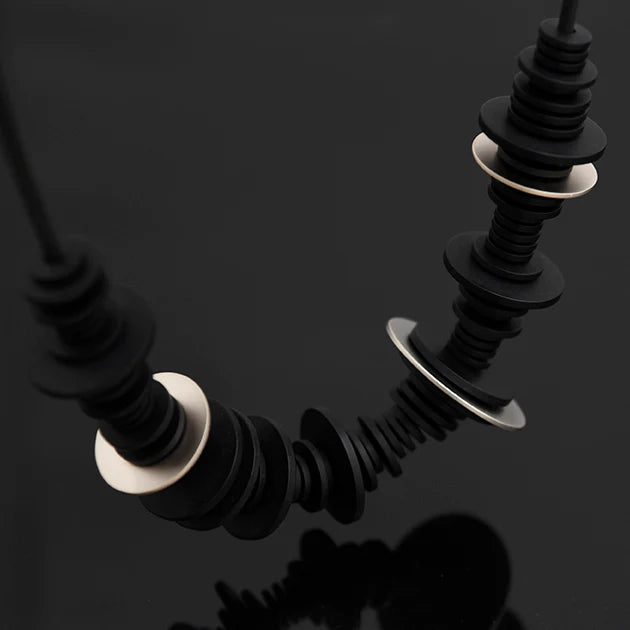Sine Versatile Necklace (Black Silver)