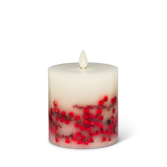 Red Berry LED Candle with moving flame