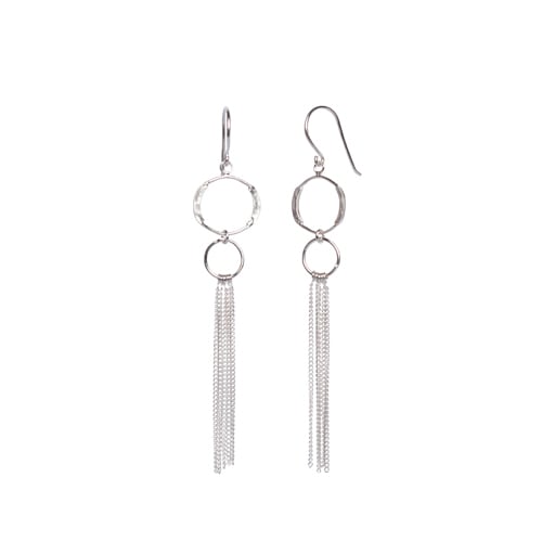 Cercle martelé à la main avec boucle d'oreille en chaîne