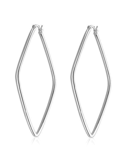 Boucles d'oreilles créoles en forme de diamant