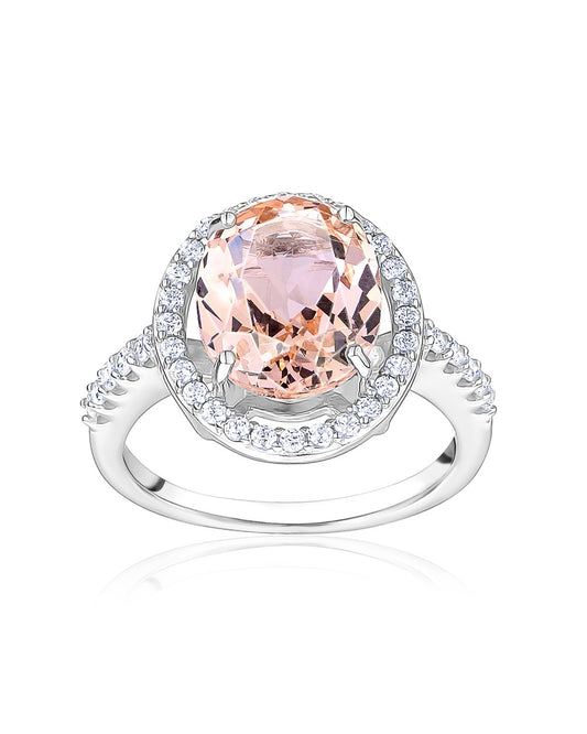 Bague en verre Nano Morganite Sz 7 