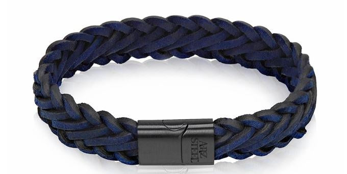 Blue Leather Bracelet