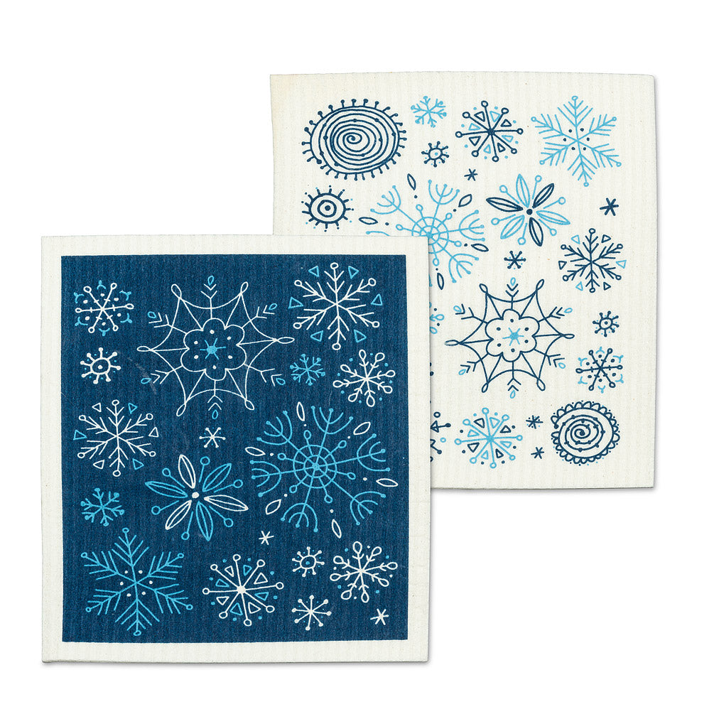 Allover Snowflakes Dishcloths set of 2