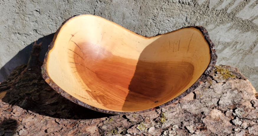 Cherry Wood Bowl with Live Edge