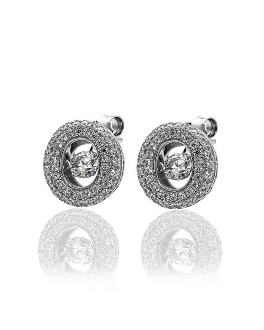 Boucles d'oreilles cercle de pierres scintillantes